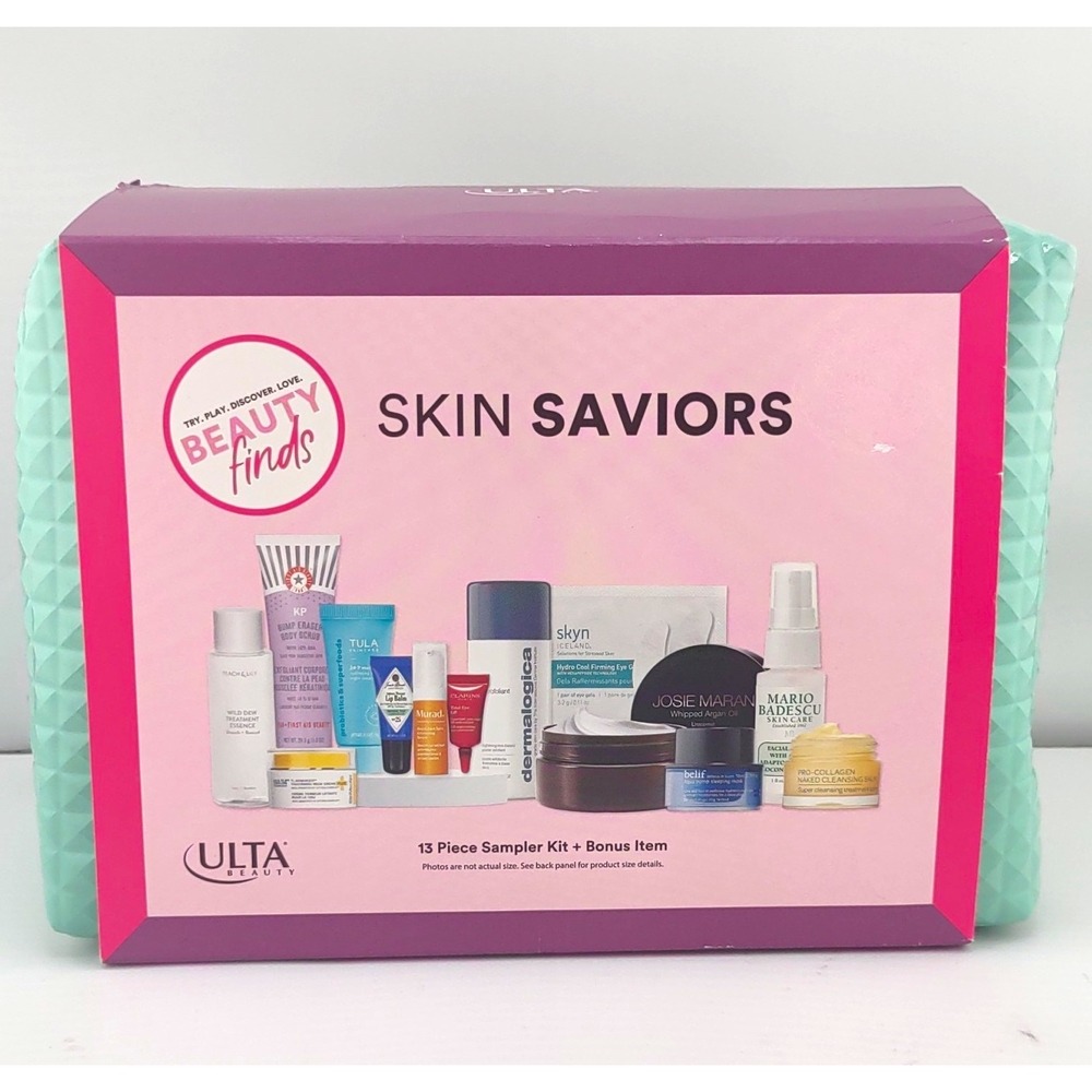 ULTA Beauty Finds Skin Saviors 13-Piece Sample Set + Teal Bag Bonus Item
